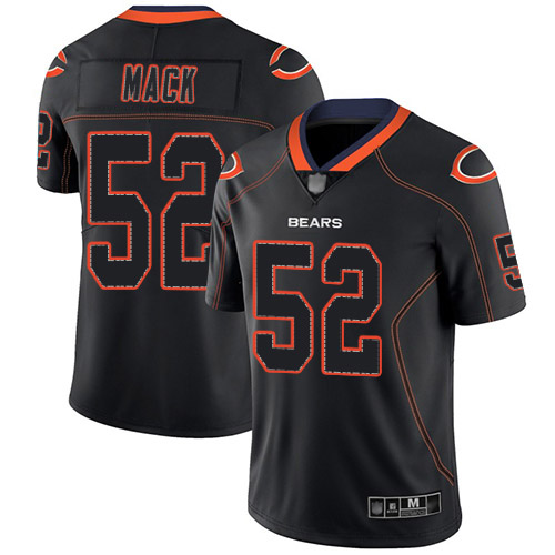Chicago Bears Limited Lights Out Black Men Khalil Mack Jersey NFL Football #52 Rush->nfl t-shirts->Sports Accessory